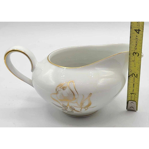 Vtg KPM Krister China Germany Sauce Gravy Boat and Creamer. Gold Rose Design - Picture 14 of 16